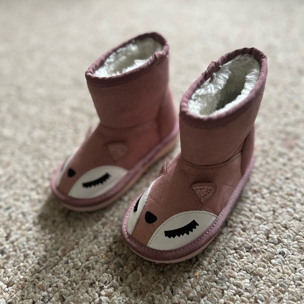 Toddler girl animal winter boots